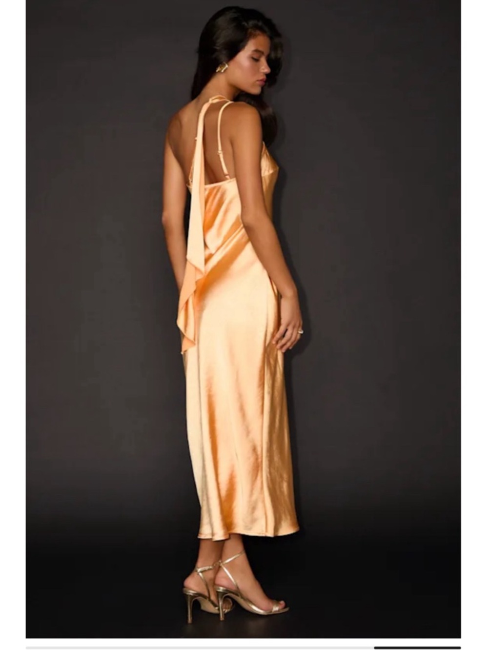 New Lulus One-Shoulder Satin Slip Dress Sz Medium - Picture 8 of 10